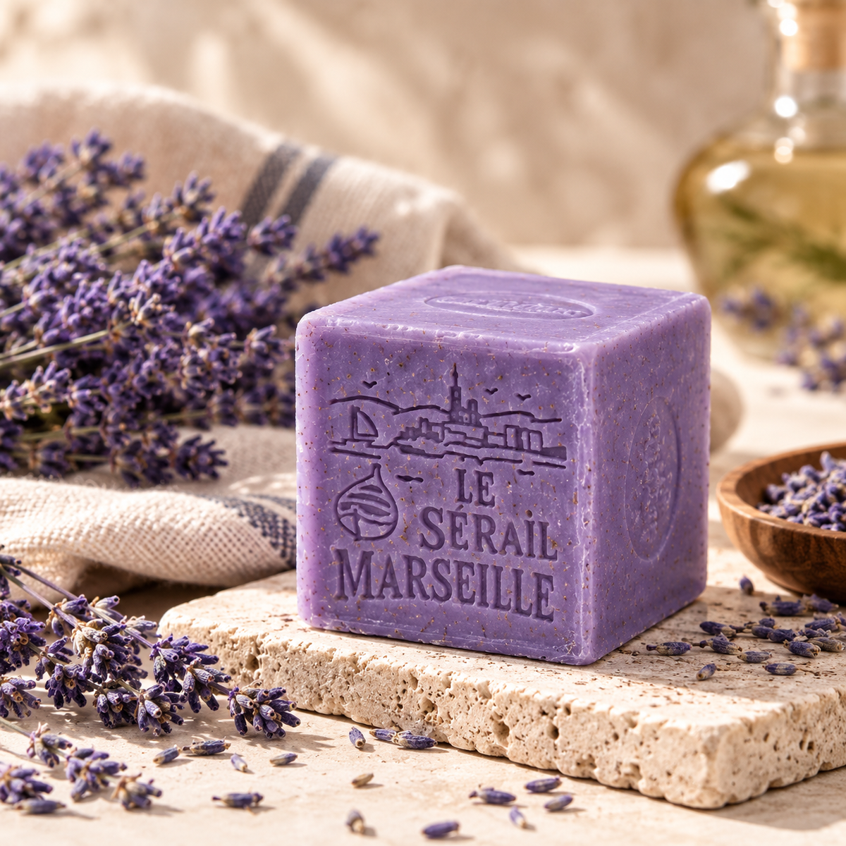 Cube de savon de Marseille 150g - Lavande bleu