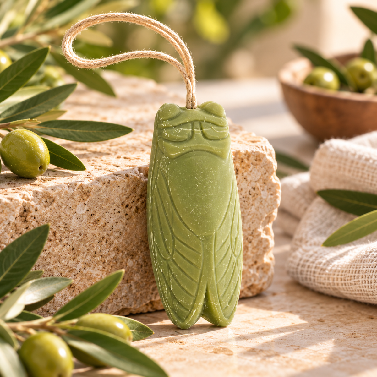 Savonnette Marseillaise au Beurre de karité Bio 125g - Cigale sur corde - Olive