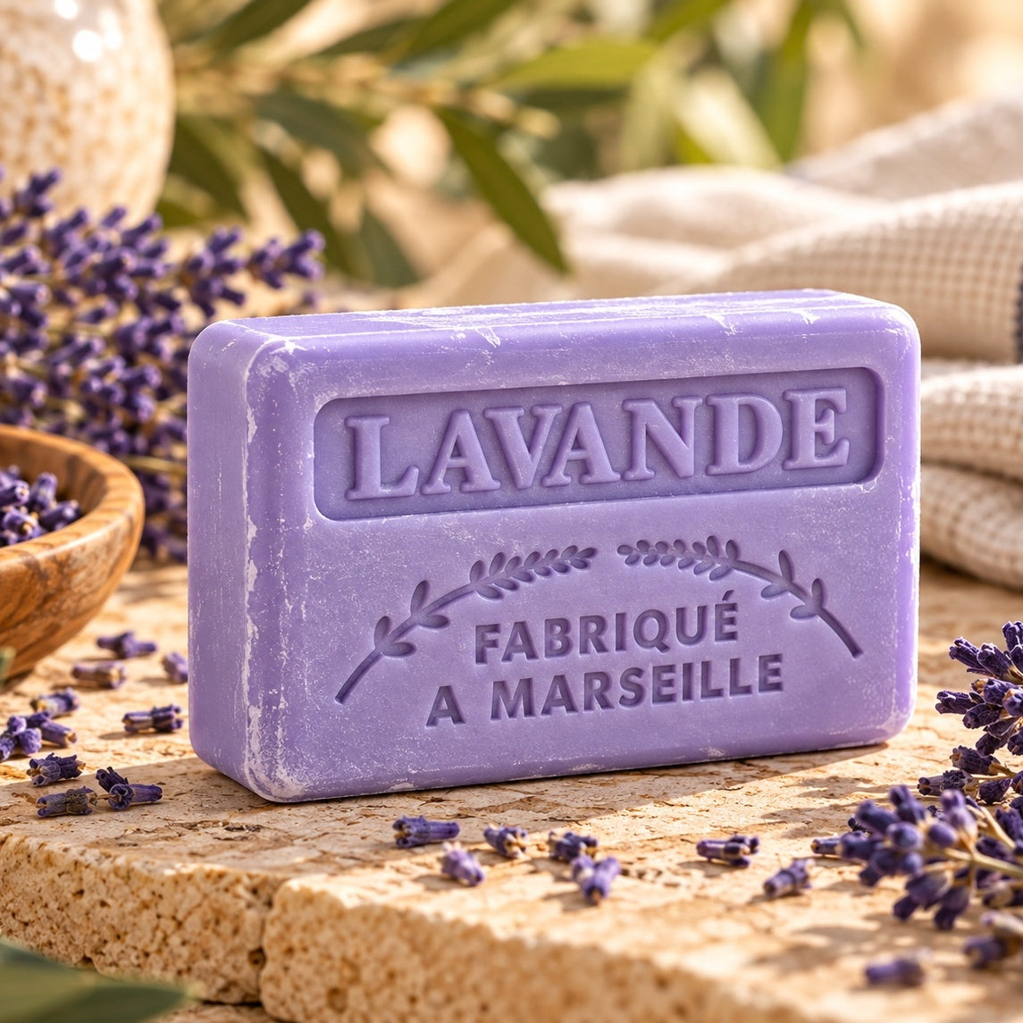 Savonnette Marseillaise au Beurre de karité Bio 125g - Lavande