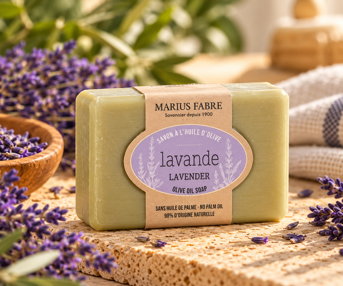 Savonnette parfumée à la Lavande 100g, huile d'olive (sans huile de palme)