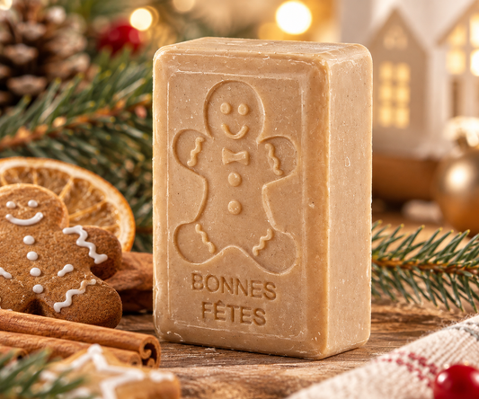 Savonnette Marseillaise au Beurre de karité Bio 125g - Bonhomme pain d'épice *Noël*