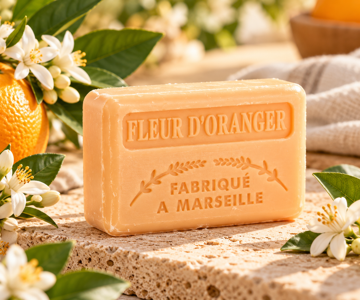 Savonnette Marseillaise au Beurre de karité Bio 125g - Fleur d'oranger