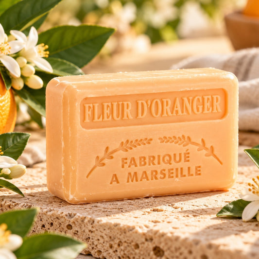 Savonnette de Marseille au beurre de karité bio 125 g - Fleur d'oranger