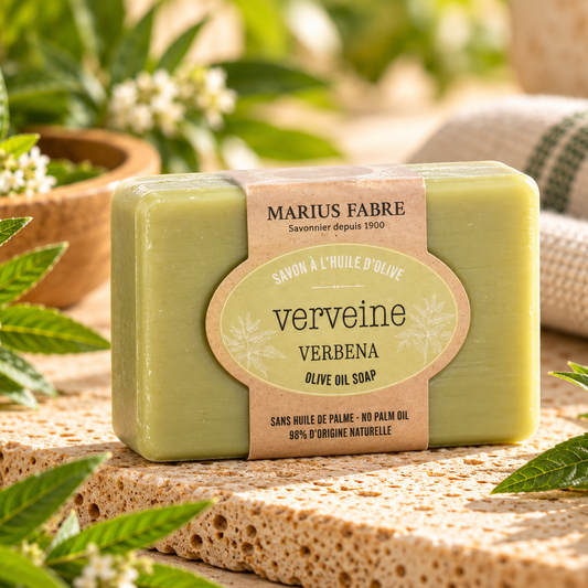 Savon parfumé à la verveine 100g, à l'huile d'olive (sans huile de palme)