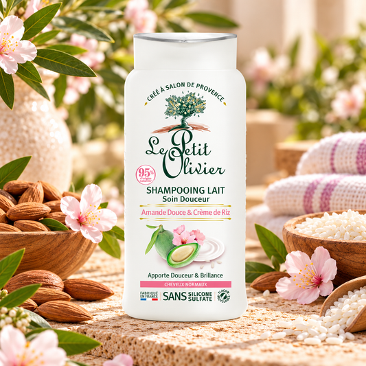 Shampooing cheveux normaux au lait d'amande douce et crème de riz 250 ml