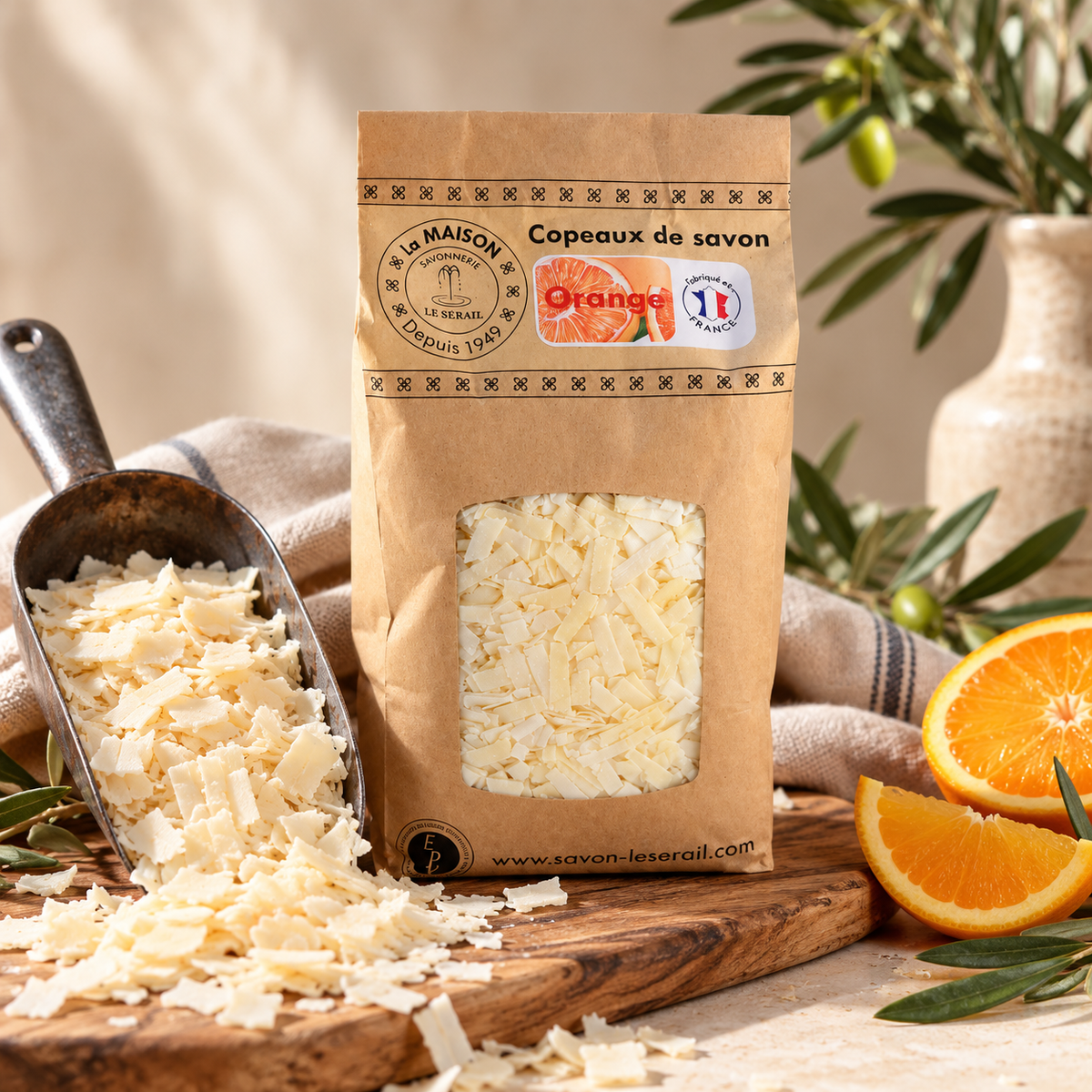 Copeaux de savon de Marseille 1 kg - Fleur d'oranger